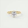1.86 Ct Solitaire Round Floral Moissanite Diamond Engagement Ring