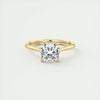 2.0 Ct Cushion Cut Solitaire Cathedral Set Moissanite Diamond Engagement Ring