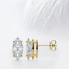 Marquise Cut Moissanite Diamond Stud Earrings in 14K White Gold