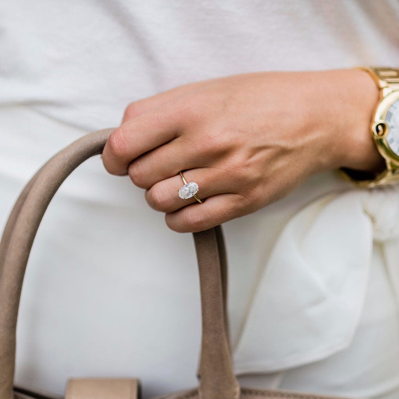 2.80CT Oval Moissanite Solitaire Engagement Ring