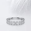 Asscher Cut Moissanite 3/4 Diamond Wedding Band for Women