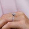 3.15CT Cushion Moissanite Hidden Halo Pave Setting Engagement Ring