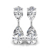 Pear Cut Moissanite Two Stone Diamond Earrings for Her