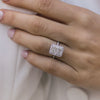 3.50CT Radiant Moissanite Halo Pave Setting Diamond Engagement Ring