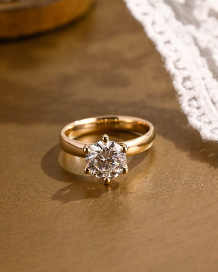 1.0 - 3.0 CT Round  CVD Diamond  Solitaire Engagement Ring
