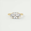 2.0 ct Asscher Three Stone Moissanite Diamond Engagement Ring