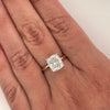 1.10-3.10 CT Cushion  CVD Diamond Solitaire Engagement Ring