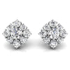Round Cut Unique Halo Moissanite Diamond Earrings for Women