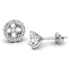 Round Cut Diamond Halo Moissanite Earrings for Her