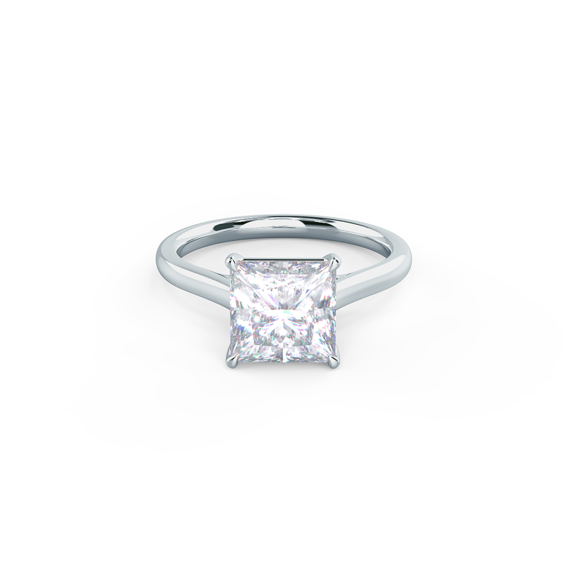1.0ct Princess Cut Moissanite Solitaire Style Engagement Ring