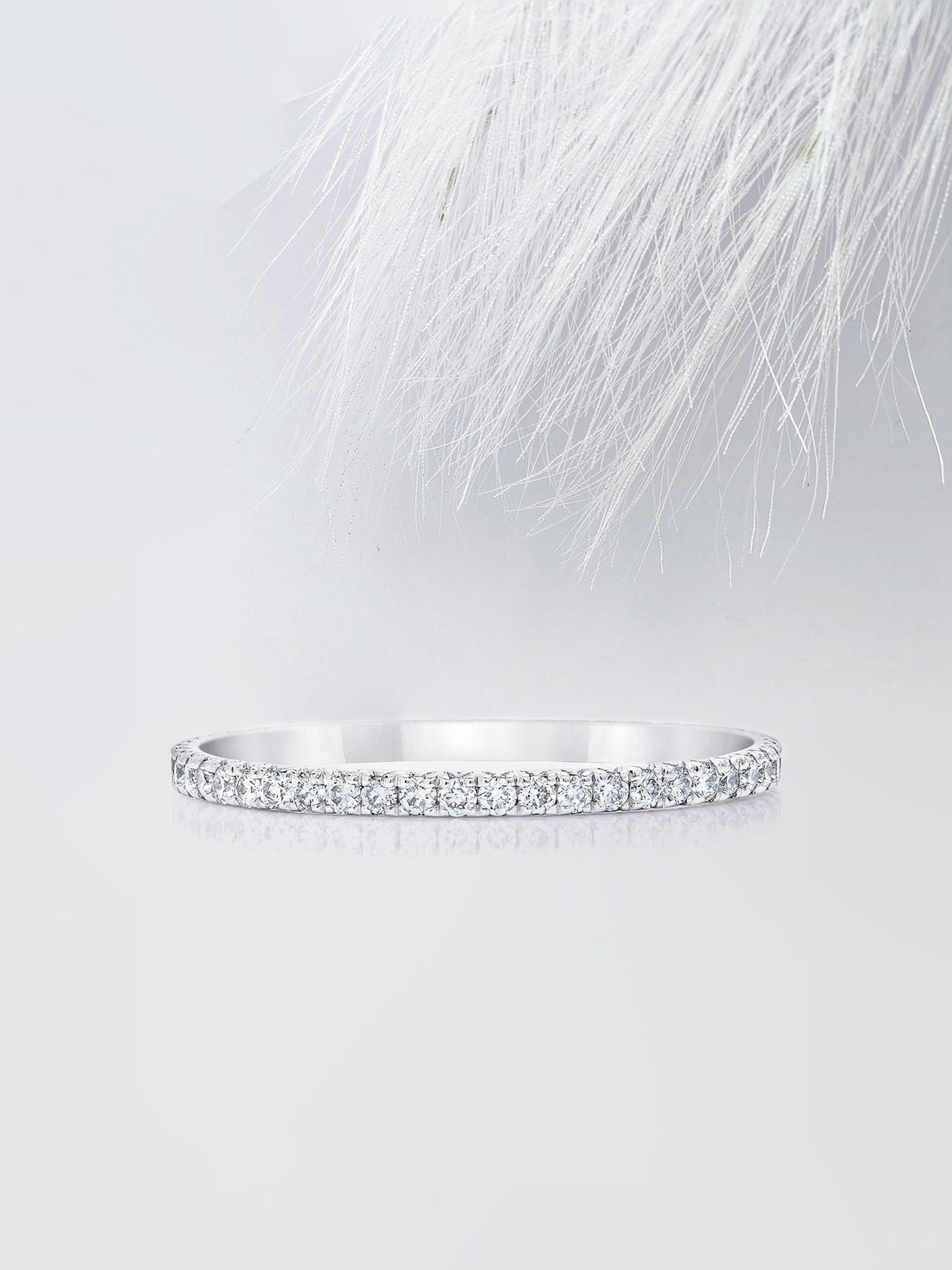 Round Cut Moissanite Full Eternity Diamond Wedding Band