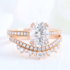2.0CT Oval Moissanite Solitaire Bridal Ring Set