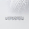 Bezel Set Emerald Cut Moissanite Eternity Diamond Wedding Band