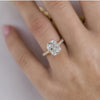 1.20 - 3.20 CT Elongated Cushion Moissanite Hidden Halo Triple Pave Engagement Ring