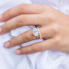 4.0CT East-West Oval Moissanite Solitaire Engagement Ring