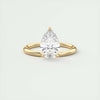 2.0 Ct Pear Cantilever Solitaire Moissanite Diamond Engagement Ring