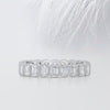 3.60mm Emerald Cut Moissanite Bezel Set Eternity Diamond Wedding Band