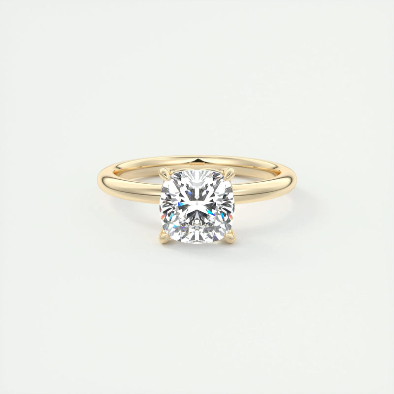 2.0 Ct Cushion Solitaire Moissanite  Diamond  Engagement Ring