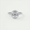 3.05 Ct Round Halo Cathedral Moissanite Diamond Engagement Ring