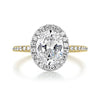 1.93CT Oval Cut Moissanite Halo Two Tone Engagement Ring