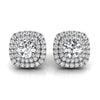 Round Cut Double Halo Moissanite Diamond Earrings for Women