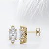 Marquise Cut Moissanite Diamond Studs Earrings in 18K White Gold