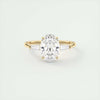 2.2 Ct Oval Baguette Three Stone Moissanite Diamond Engagement Ring
