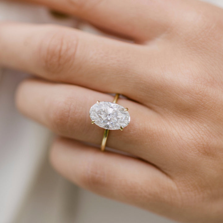 6.70CT Oval Moissanite Solitaire Engagement Ring