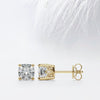 Cushion Cut Moissanite Tulip Set Diamond Earrings in 18K Gold