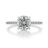1.5CT Round Cut Hidden Halo Moissanite Engagement Ring