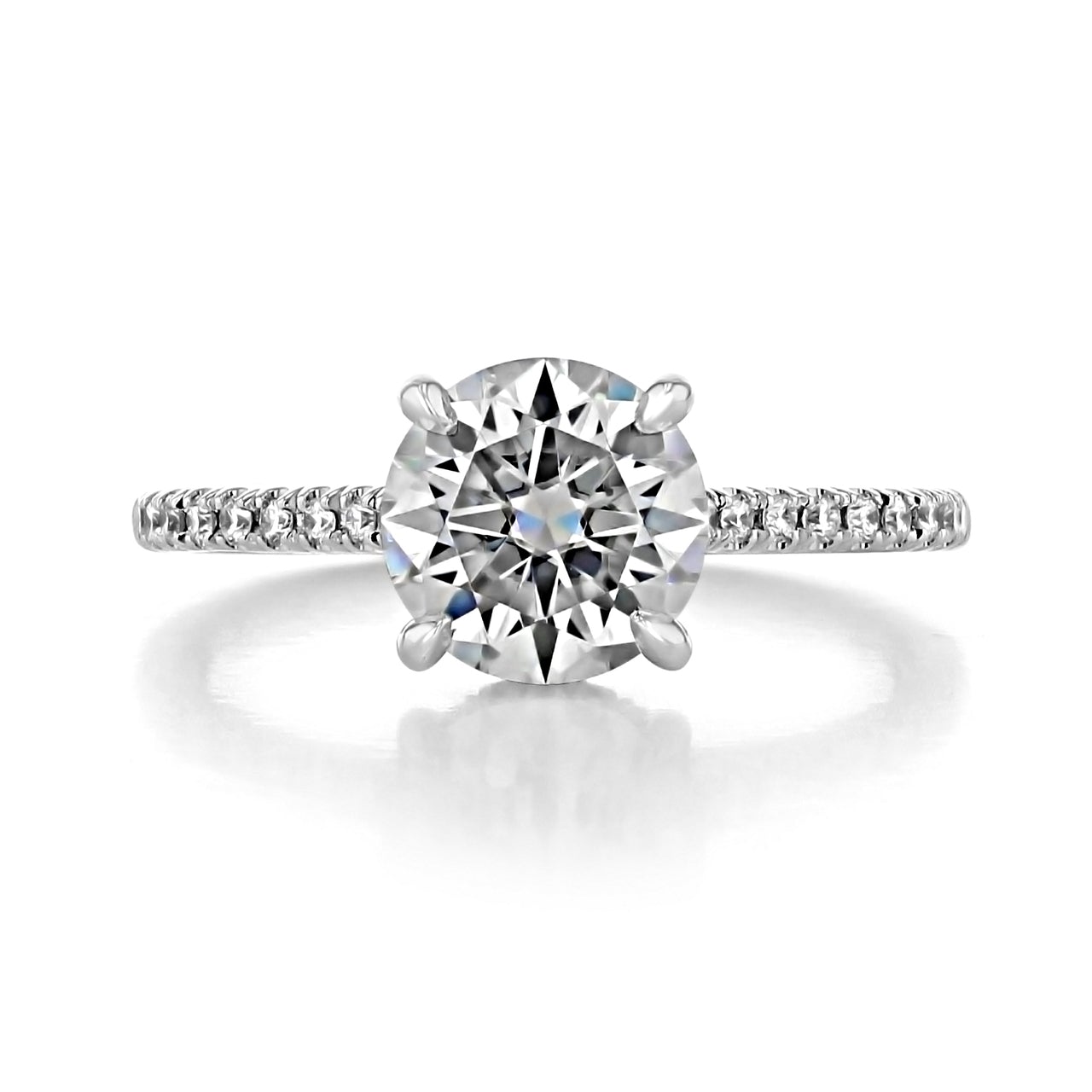 1.5CT Round Cut Hidden Halo Moissanite Engagement Ring