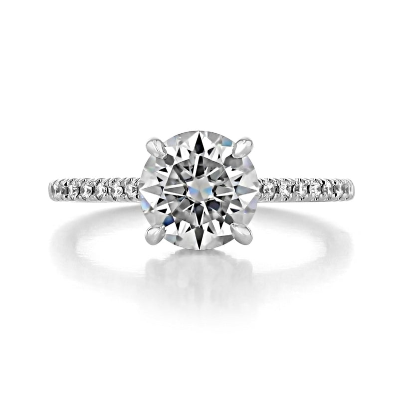 1.5CT Round Cut Hidden Halo Moissanite Engagement Ring