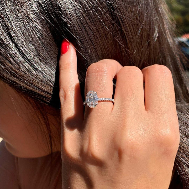 1.33CT Oval Cut Solitaire Moissanite Engagement Ring