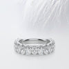 Oval Cut Moissanite Prong Diamond Wedding Band in White Gold