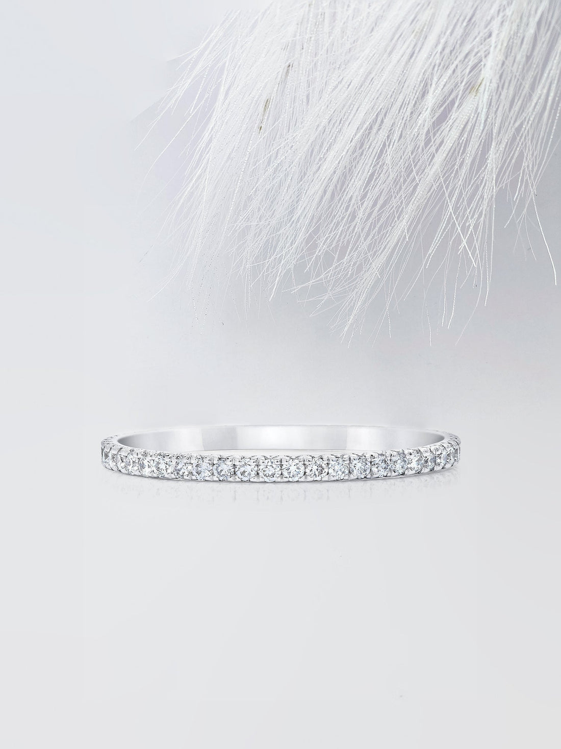 Round Cut Moissanite Full Eternity Diamond Wedding Band in Gold