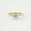 2.18 Ct Round Floral Solitaire Diamond Engagement Ring