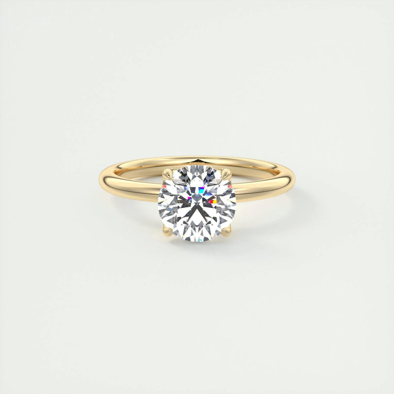 2.18 Ct Round Floral Solitaire Diamond Engagement Ring