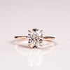 2.0CT Oval Moissanite Solitaire Engagement Ring With Hidden Halo Setting