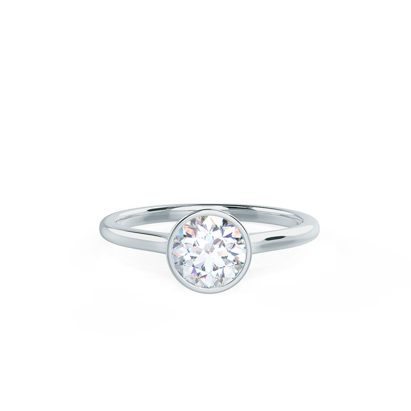 1.5ct Round Cut Moissanite Bezel Solitaire Engagement Ring