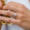 1.85CT Oval Cut Moissanite Hidden Halo Engagement Ring