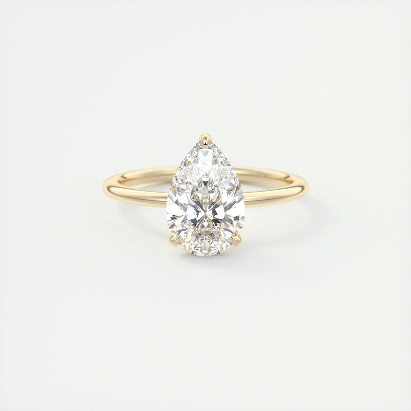 2.2 Ct Solitaire Pear Cut Moissanite Diamond Engagement Ring