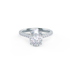 2.50CT Oval Moissanite Solitaire Pave Setting Engagement Ring