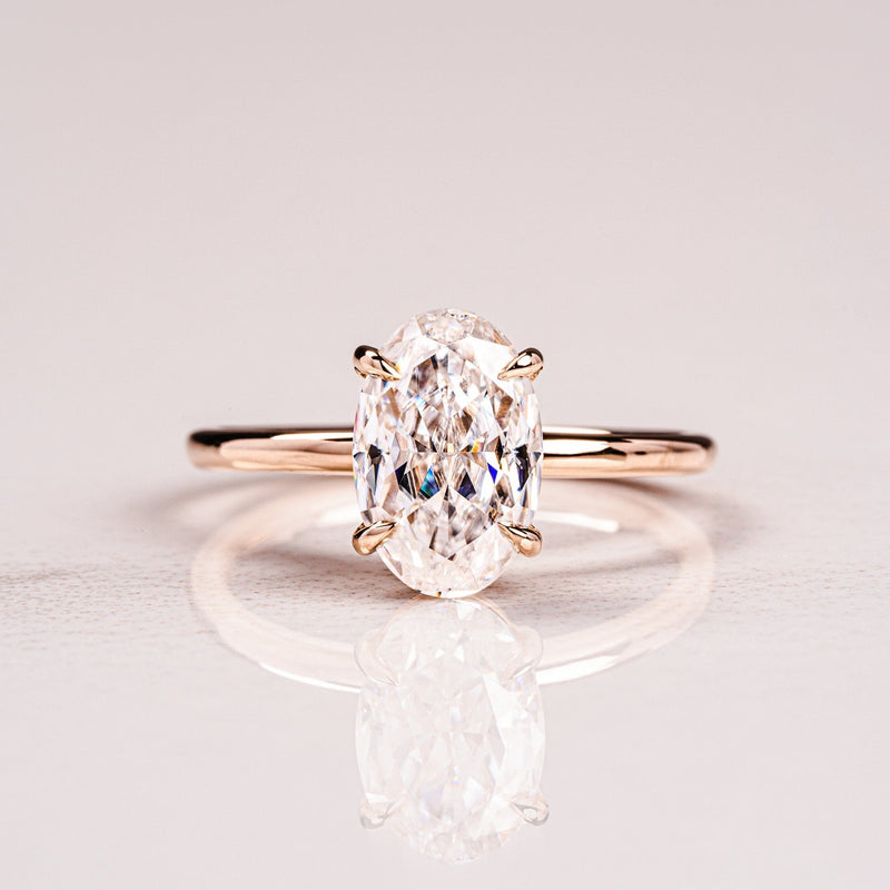 5.0CT Oval Cut Moissanite Solitaire Engagement Ring