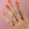 2.0 -4.0 CT Cut Princess Hidden Halo Style Engagement Ring