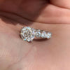 1.40CT Round Cut Moissanite Pave Style Engagement Ring