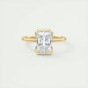 2.0 Ct Radiant Half Bezel Solitaire Moissanite Engagement Ring