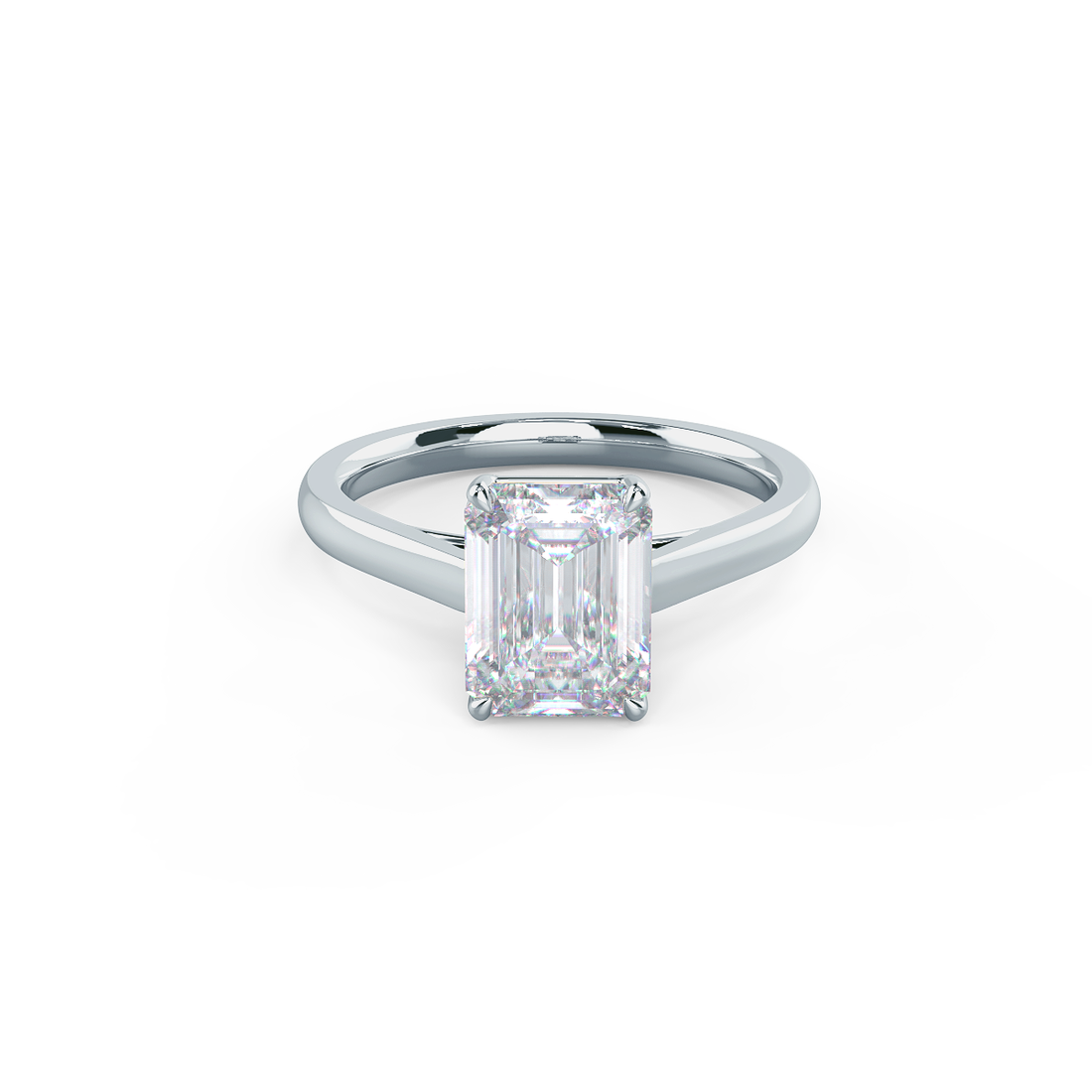 1.75ct Emerald Cut Moissanite Solitaire Engagement Ring