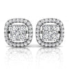 Round Cut Halo Moissanite Diamond Stud Earrings for Women
