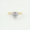 2.15 Ct Round Solitaire Flush Stacking Moissanite Diamond Engagement Ring