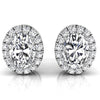 Oval Cut Moissanite Halo Diamond Stud Earrings for Her